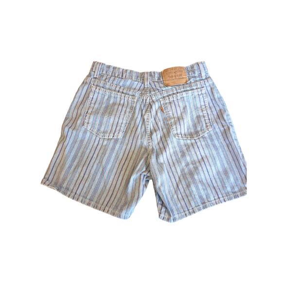 Levi's Vtg Orange Tab 951 Jean Shorts Women’s 16 USA Made Pinstripes 90s Denim - Picture 2 of 8